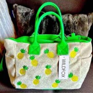 Wildfox Green Pineapple Tote Bag
